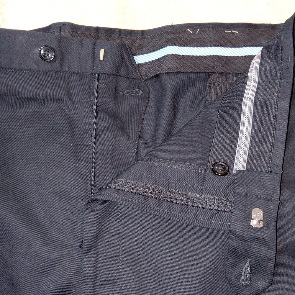 Ascott Browne NWT Men's Pleated Trousers Pants Size 50Reg x Unhemmed Black - Picture 9 of 13
